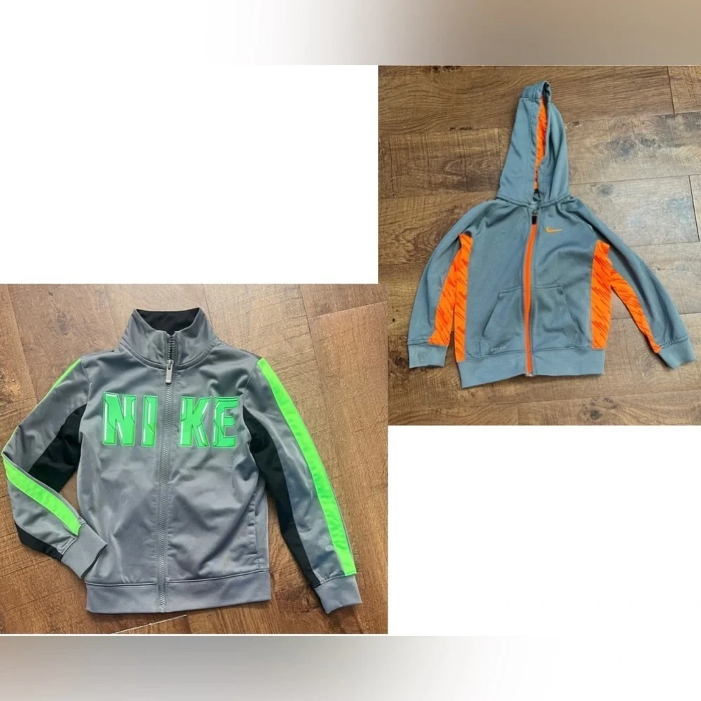 Nike boys full zip jacket coat hoodie bundle 2 total pockets Sz 5